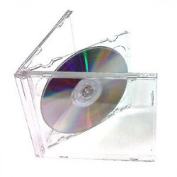 CAJA PARA CD O DVD DOBLE TRANSPARENTE DE 10mm